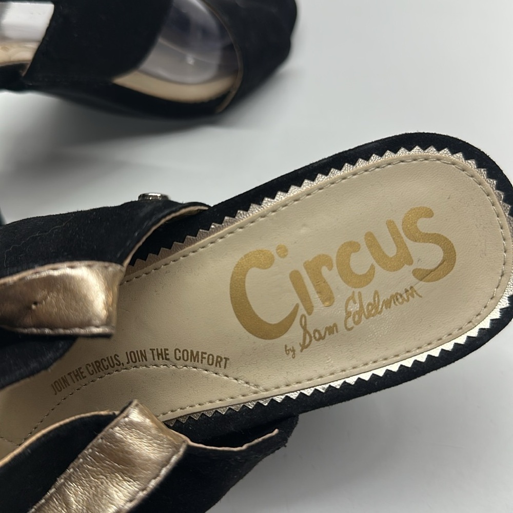 Circus NY Sam Edelman Olivia Sandals High Heeled Ankle Strap Shoes Black Size 8 - Picture 8 of 8
